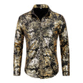 AZoiNM Men's Print Long Sleeve Shirt Stretch Polyester Regular Fit All Season