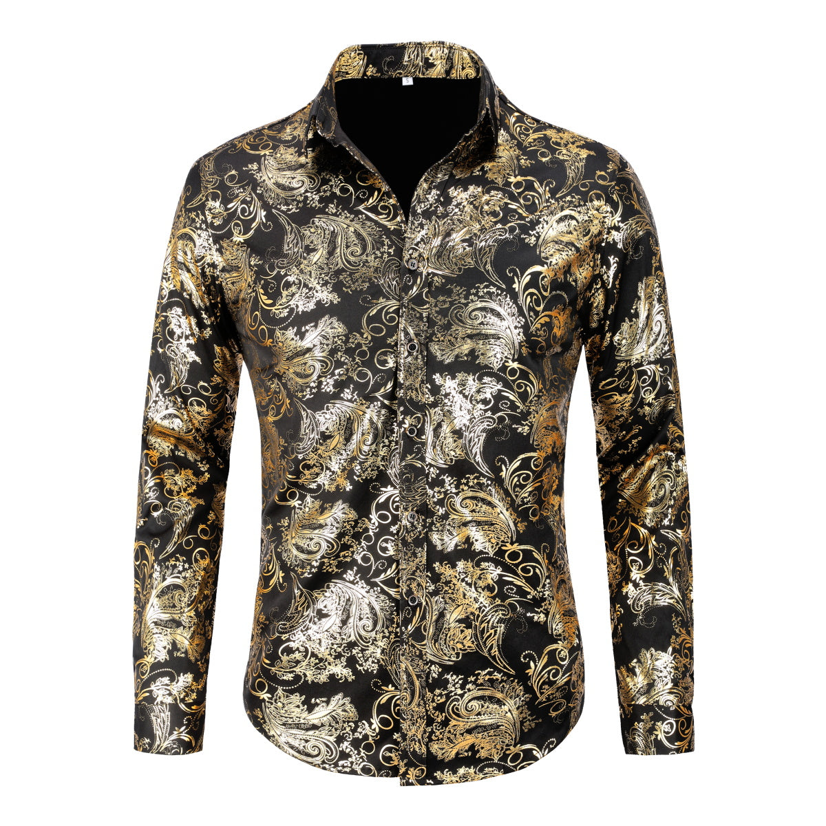 AZoiNM Men's Print Long Sleeve Shirt Stretch Polyester Regular Fit All Season