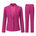 AZoiNM Women's 2 Piece Blazer Suit Set Slim Fit Business Casual One Button Jacket and Elastic Waist Pantsuit for Office Work