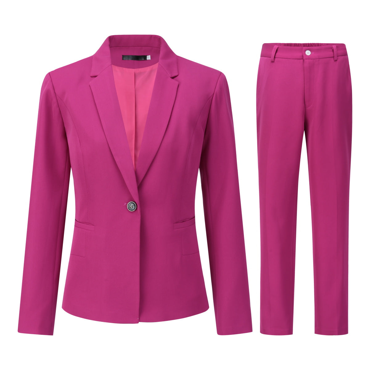 AZoiNM Women's 2 Piece Blazer Suit Set Slim Fit Business Casual One Button Jacket and Elastic Waist Pantsuit for Office Work