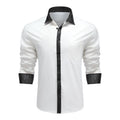 AZoiNM Men's Embroidered Long Sleeve Casual Shirt Loose Fit Button Down Polyester Top