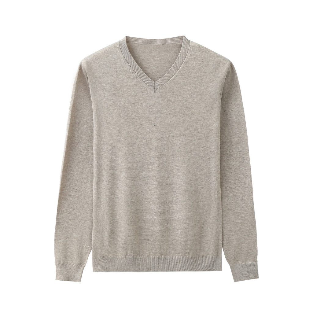 AZoiNM Men's V Neck Sweater, Soft Lightweight Long Sleeve Knit Pullover, Classic Solid Color Business Casual Dress Sweater for Work, Office, Layering